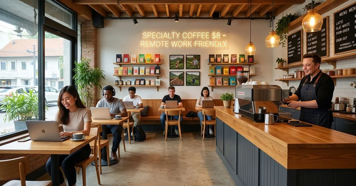 Bubbs & Bites cafe in Dataran Sunway on a weekday morning with remote workers