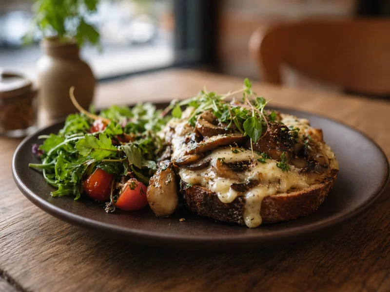 Cheese & Mushrooms toast plate