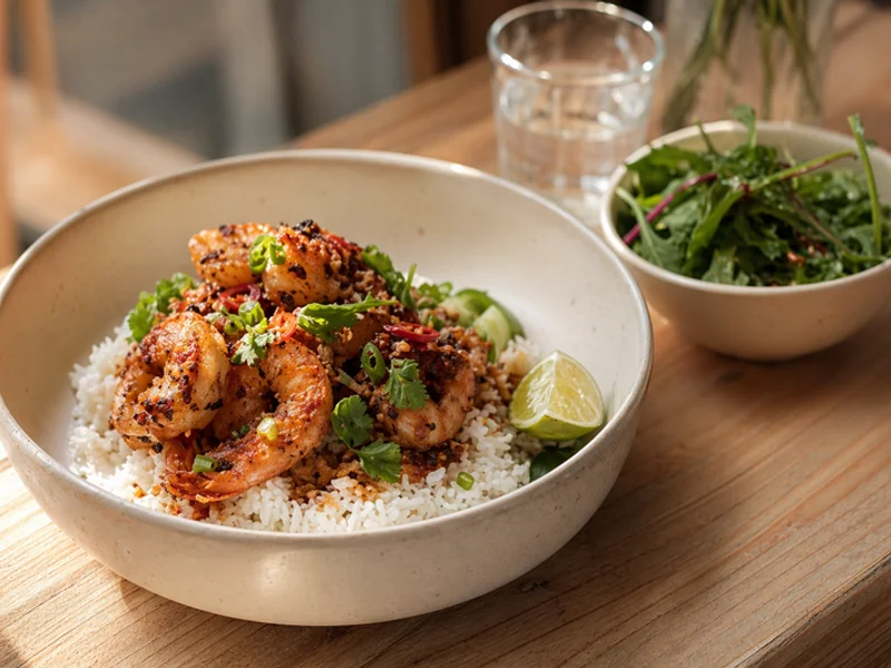 Chili Flake Prawn Rice Bowl