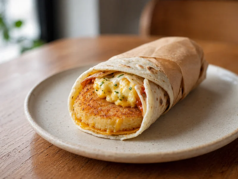 Egg & Hashbrown mini wrap
