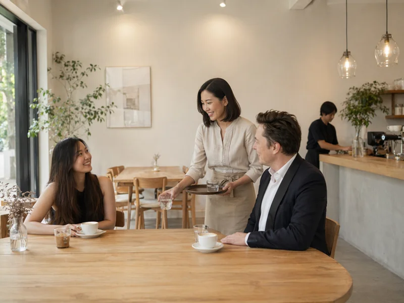 Quiet weekday morning cafe