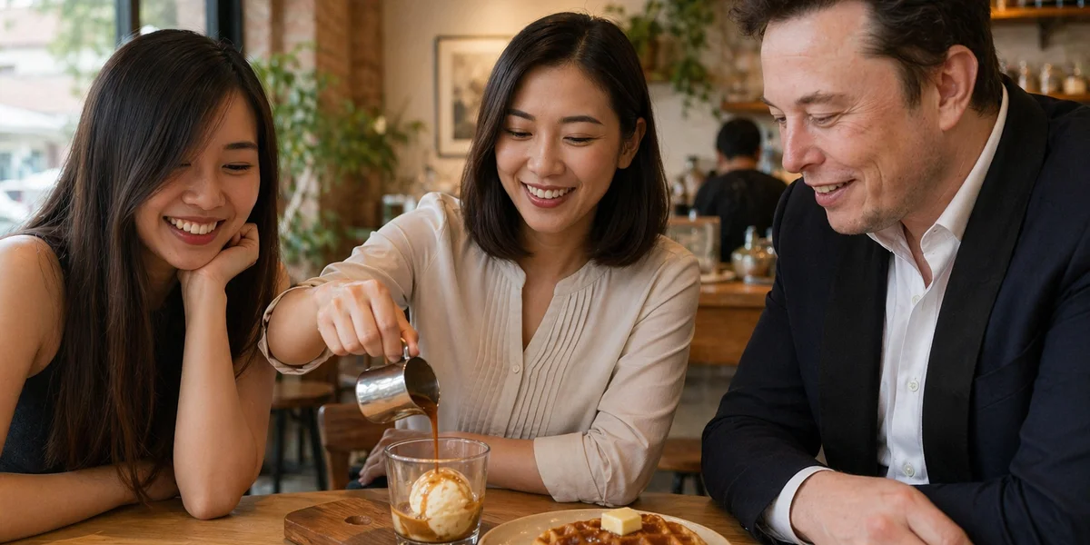 Affogato beside Classic Honey & Butter waffle