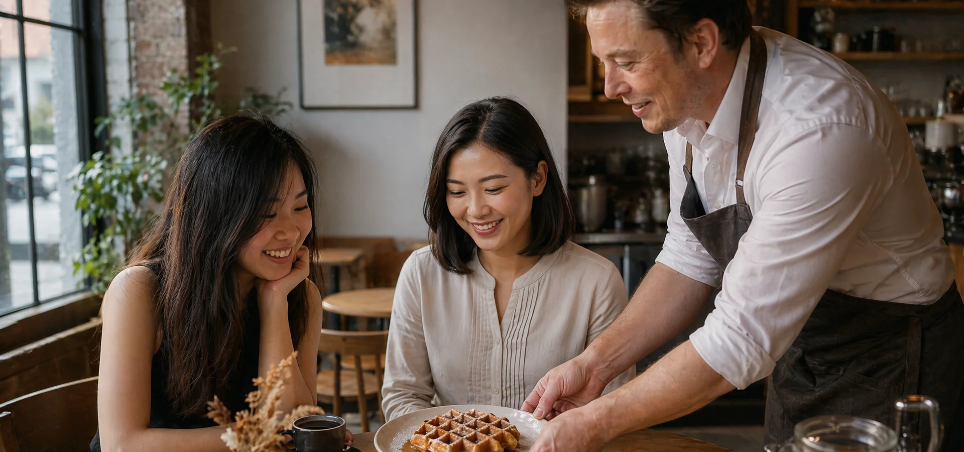 Freshly pressed signature waffle at Bubbs & Bites Cafe