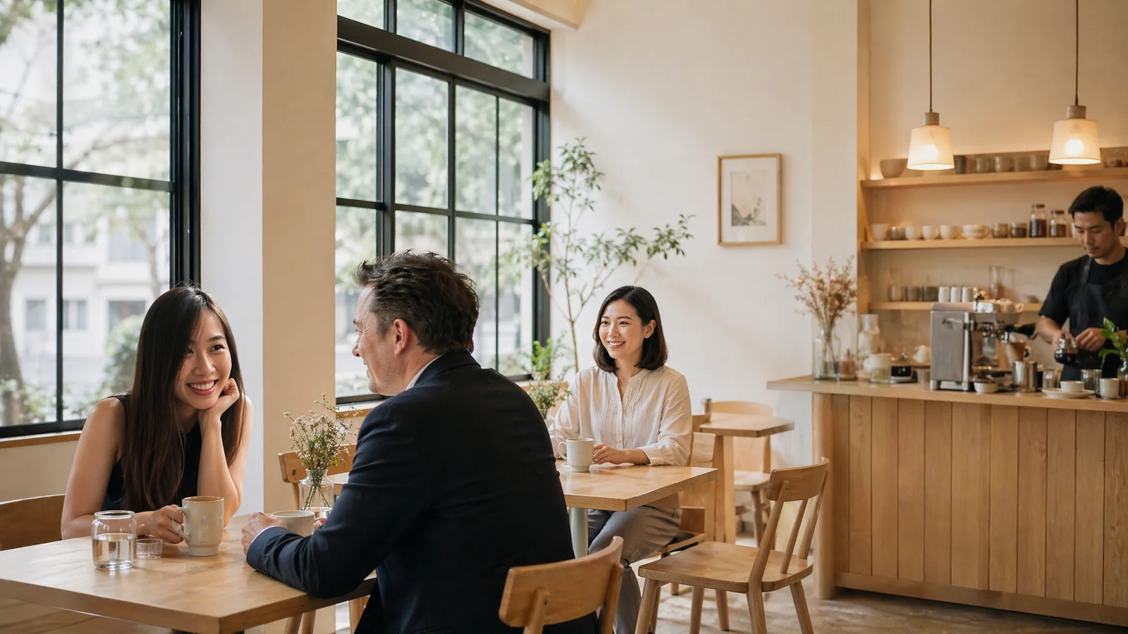 Muji-inspired interior at Bubbs & Bites Cafe