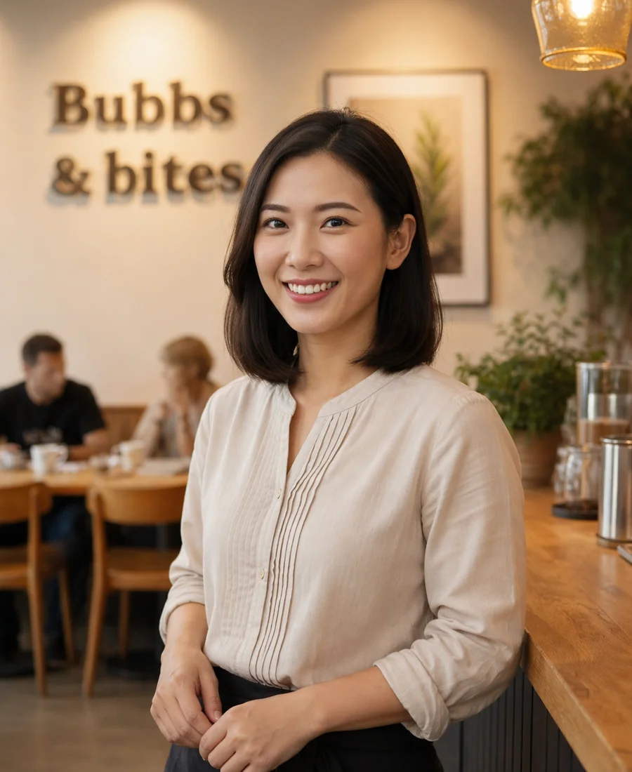 Belle, owner of Bubbs & Bites Cafe